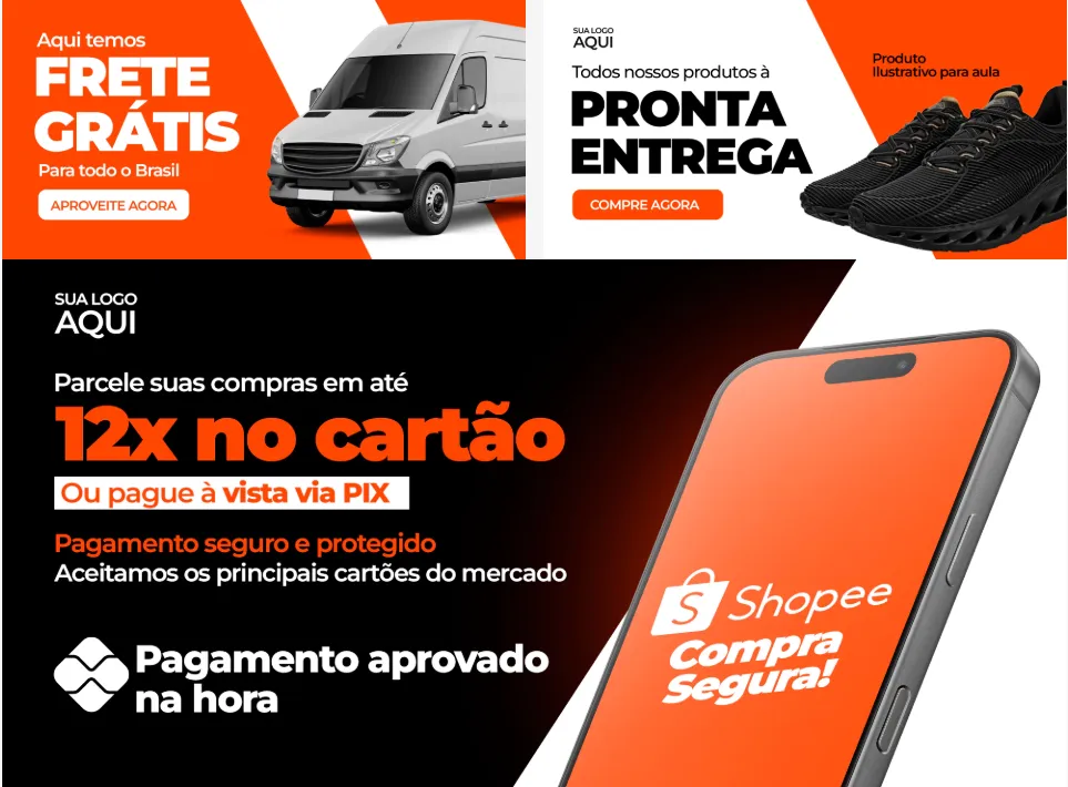Exemplo de loja Shopee com a decoração aplicada